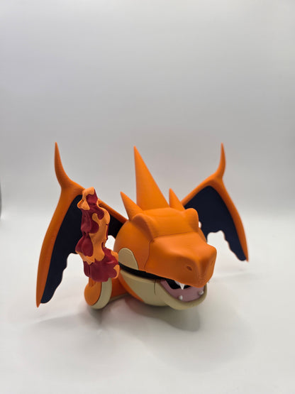 Character Design - 3D Printed Character Ball - Mega Charizard Y - Unique Display Collectible.
