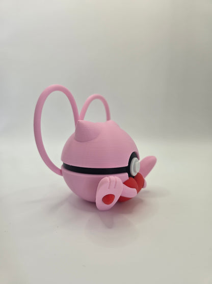 Character Design - 3D Printed Character Ball - Valentine Mew - Unique Display Collectible.
