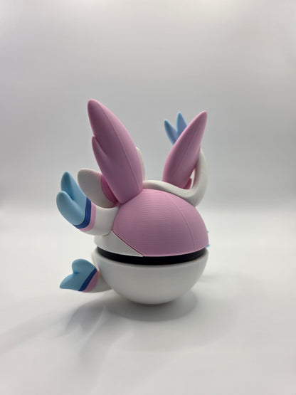 Character Design - 3D Printed Character Ball - Sylveon - Unique Display Collectible.