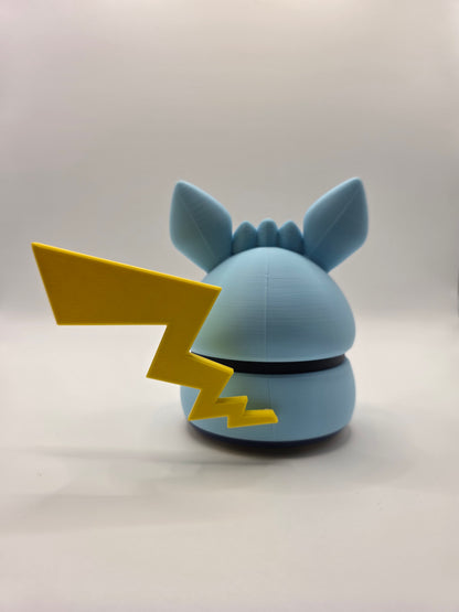 Character Design - 3D Printed Character Ball - Poncho Pikachu Collection - Unique Display Collectible.