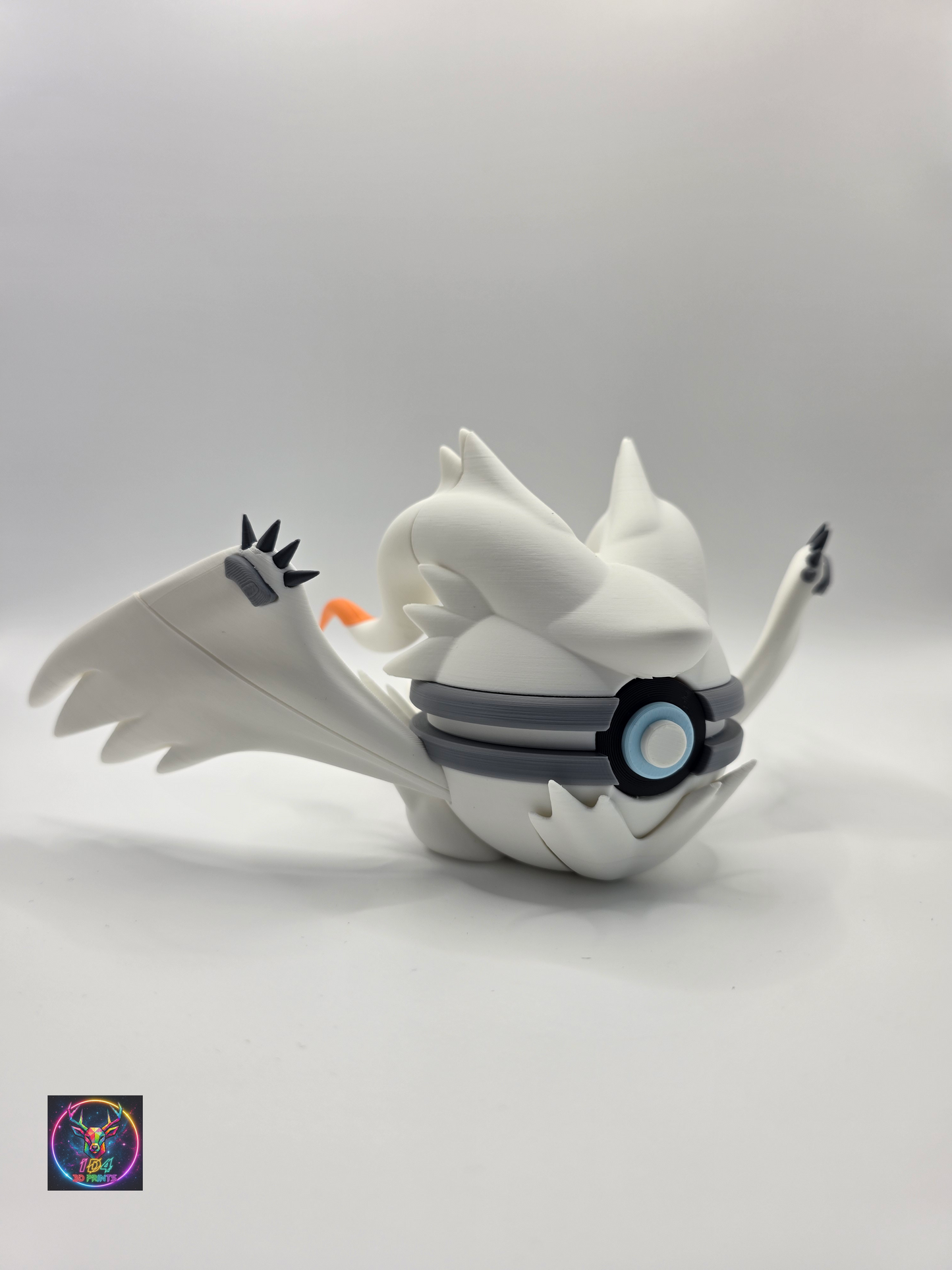 Character Design - 3D Printed Character Ball - Reshiram - Unique Display Collectible.