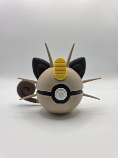 Character Design - 3D Printed Character Ball - Meowth - Unique Display Collectible.