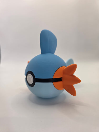 Character Design - 3D Printed Character Ball - Mudkip - Unique Display Collectible.