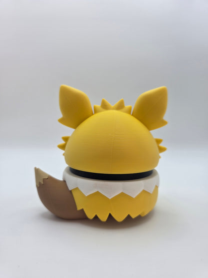 Character Design - 3D Printed Character Ball - Poncho Eevee Collection - Unique Display Collectible.
