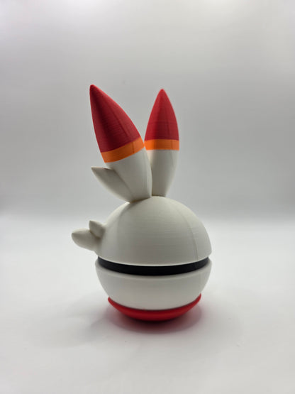 Character Design - 3D Printed Character Ball - Scorbunny - Unique Display Collectible.