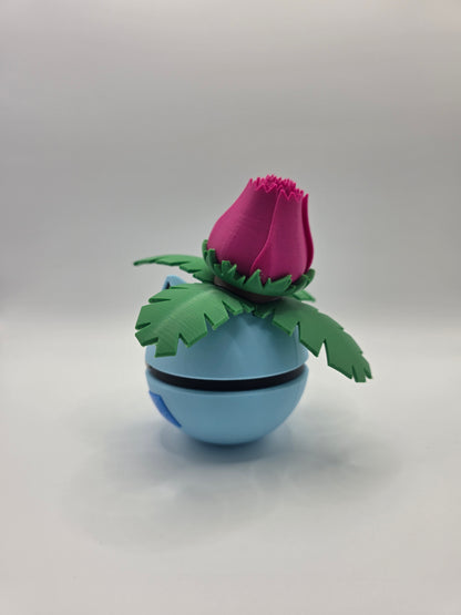 Character Design - 3D Printed Character Ball - Ivysaur - Unique Display Collectible.