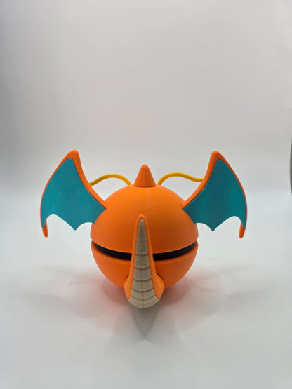 Character Design - 3D Printed Character Ball - Dragonite- Unique Display Collectible.