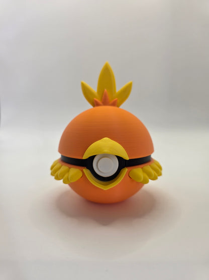 Character Design - 3D Printed Character Ball - Torchic - Unique Display Collectible.