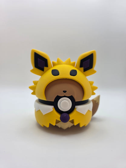 Character Design - 3D Printed Character Ball - Poncho Eevee Collection - Unique Display Collectible.