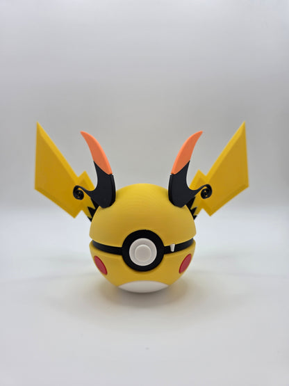 Character Design - 3D Printed Character Ball - Mega Raichu X - Unique Display Collectible.