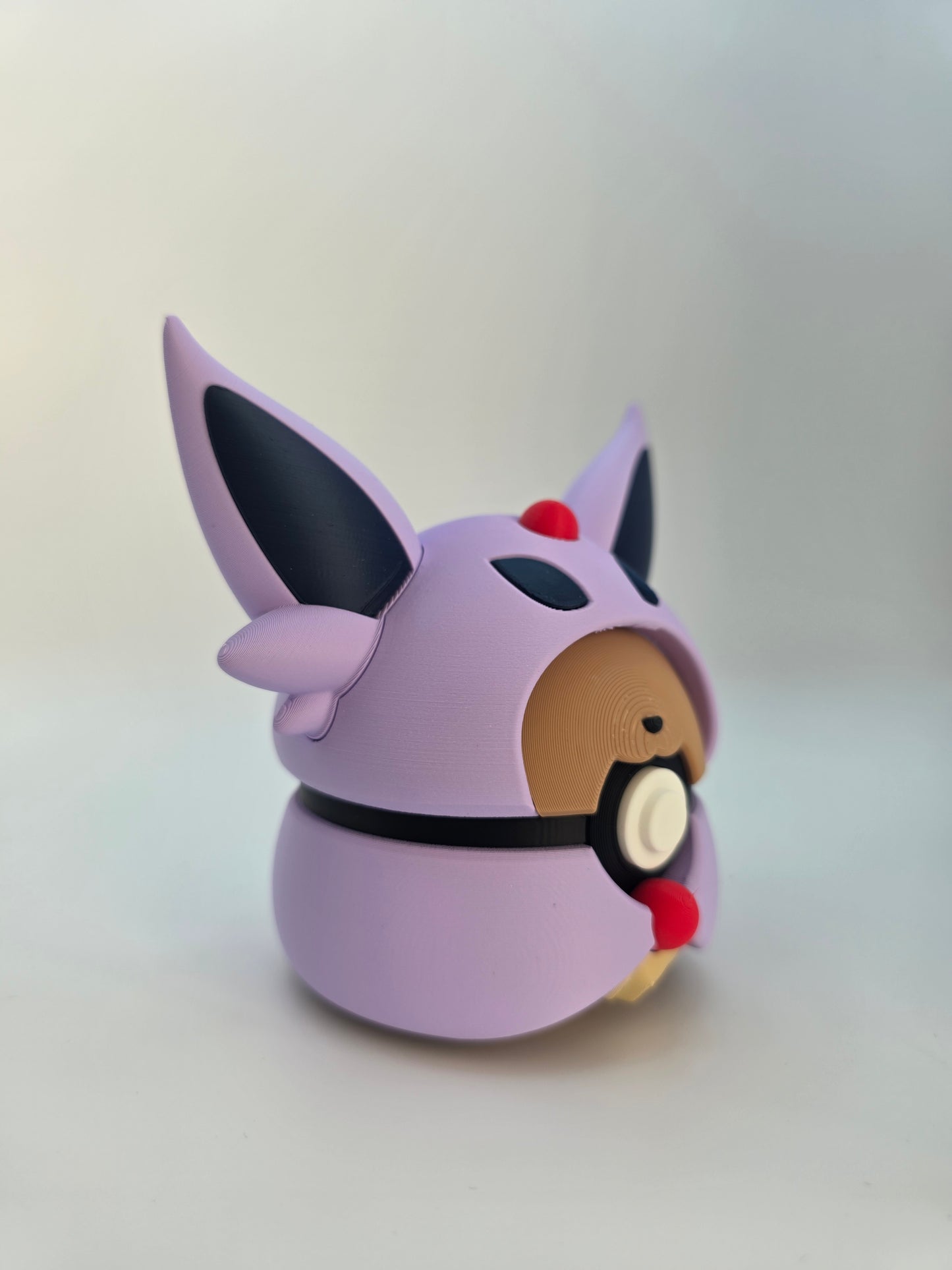 Character Design - 3D Printed Character Ball - Poncho Eevee Collection - Unique Display Collectible.