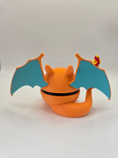 Character Design - 3D Printed Character Ball - Charizard - Unique Display Collectible.
