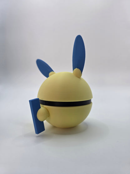 Character Design - 3D Printed Character Ball - Minun - Unique Display Collectible.