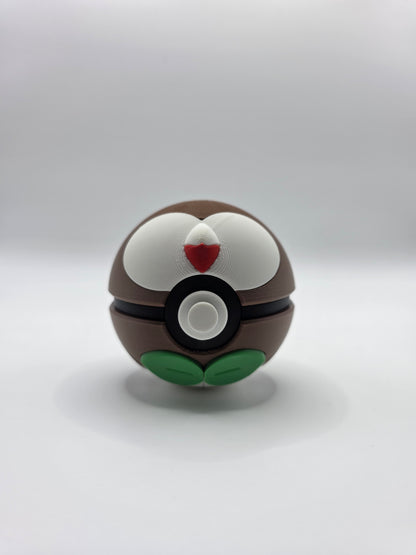 Character Design - 3D Printed Character Ball - Rowlet - Unique Display Collectible.