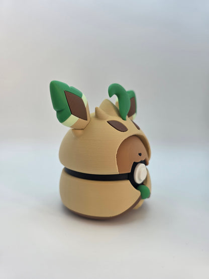 Character Design - 3D Printed Character Ball - Poncho Eevee Collection - Unique Display Collectible.