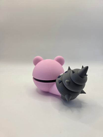 Character Design - 3D Printed Character Ball - Slowbro - Unique Display Collectible.