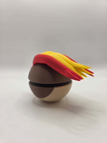 Character Design - 3D Printed Character Ball - Pidgeot - Unique Display Collectible.