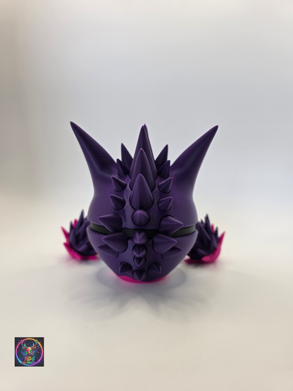 Character Design - 3D Printed Character Ball - Mega Gengar - Unique Display Collectible.