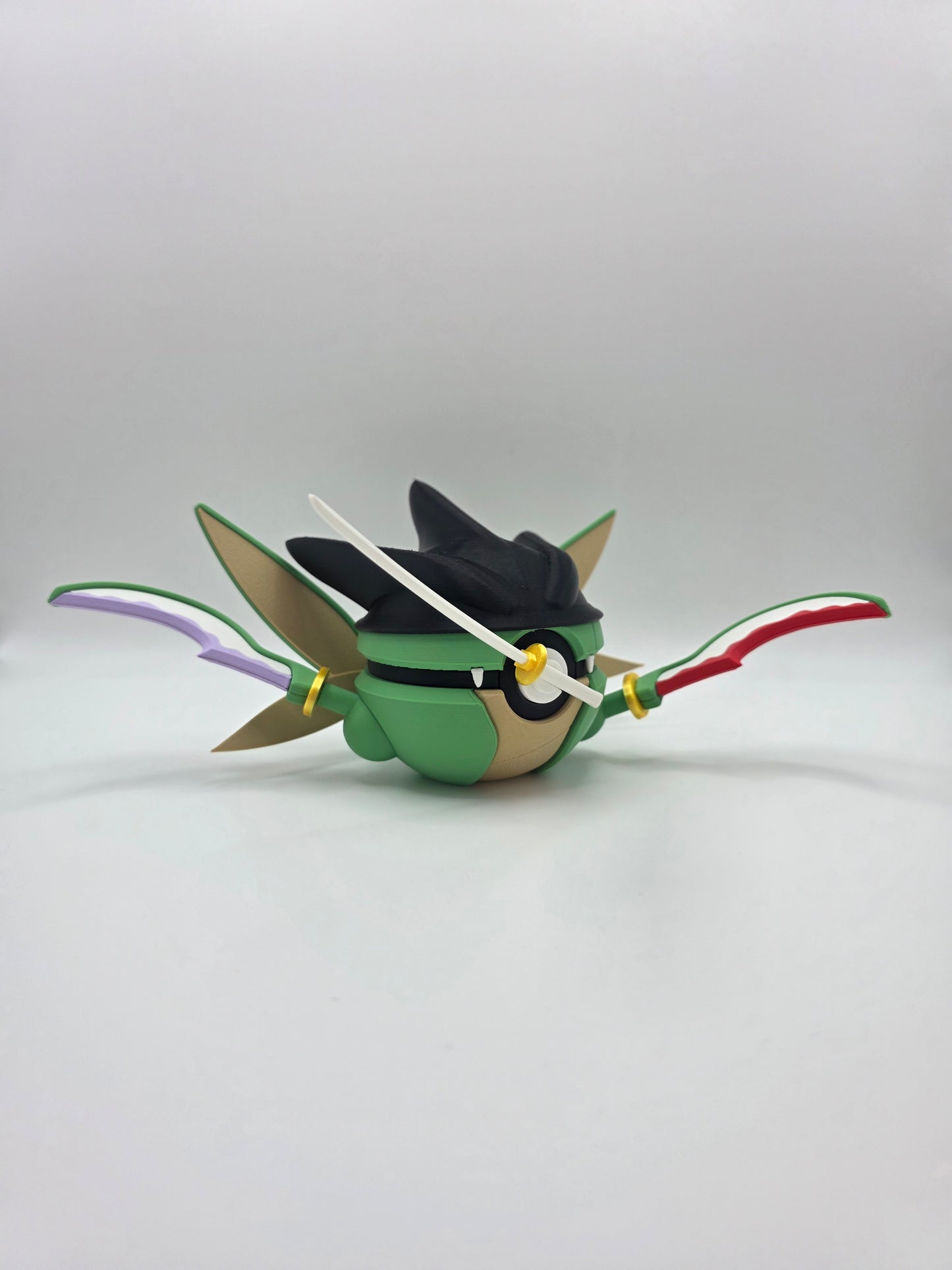 Character Design - 3D Printed Character Ball - Roronoa Zoro Scyther- Unique Display Collectible.