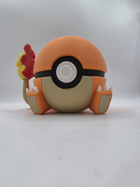 Pokemon Character Design - 3D Printed Pokeball - Charmander - Exclusive Display Collectible.