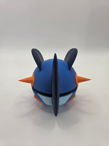 Character Design - 3D Printed Character Ball - Swampert - Unique Display Collectible.