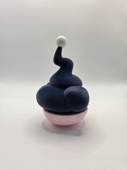 Character Design - 3D Printed Character Ball - Mime Jr - Unique Display Collectible.