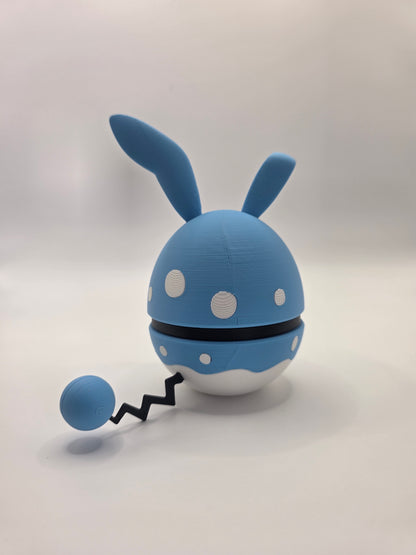 Character Design - 3D Printed Character Ball - Azumarill - Unique Display Collectible.