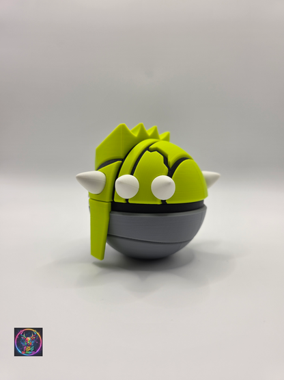 Character Design - 3D Printed Character Ball - Groudon - Shiny - Unique Display Collectible.