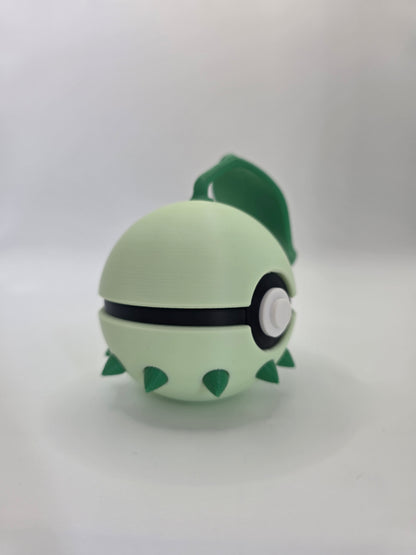 Character Design - 3D Printed Character Ball - Chikorita - Unique Display Collectible.