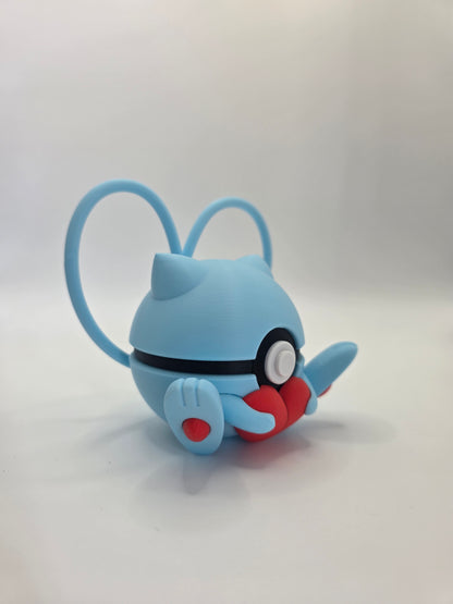 Character Design - 3D Printed Character Ball - Valentine Mew - Unique Display Collectible.