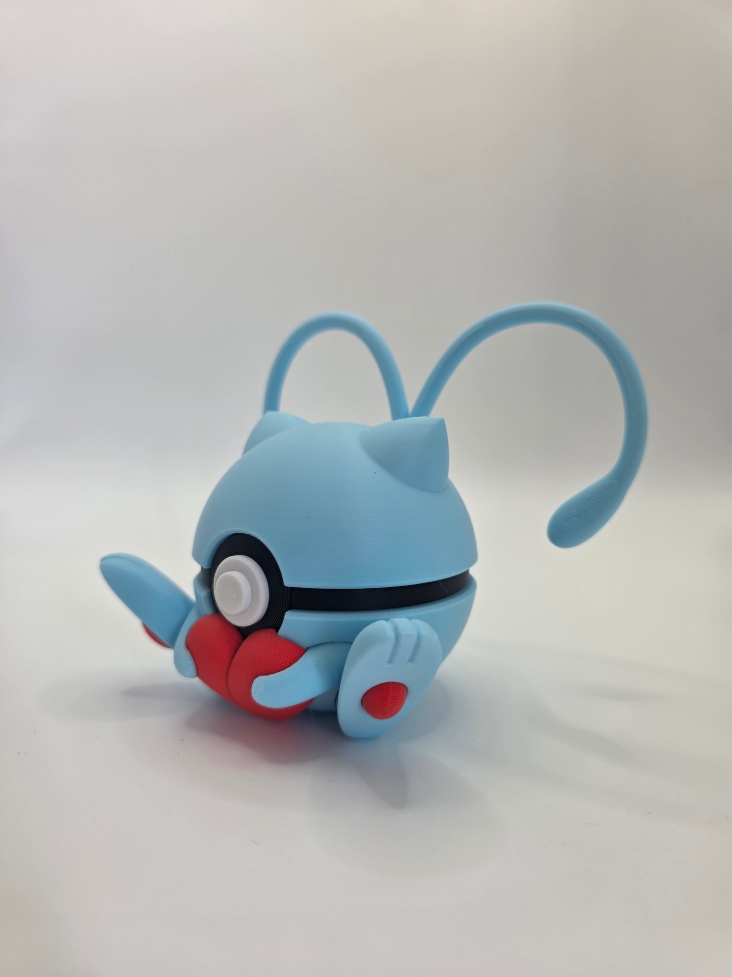 Character Design - 3D Printed Character Ball - Valentine Mew - Unique Display Collectible.