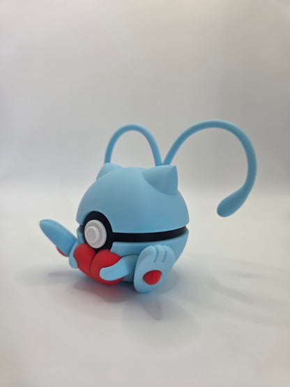 Character Design - 3D Printed Character Ball - Valentine Mew - Unique Display Collectible.