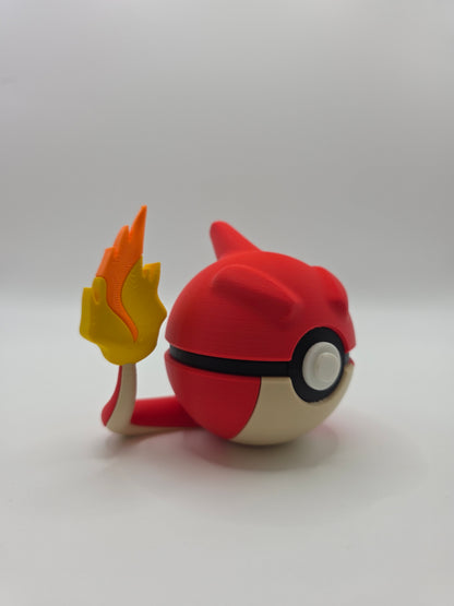Character Design - 3D Printed Character Ball - Charmeleon - Unique Display Collectible.