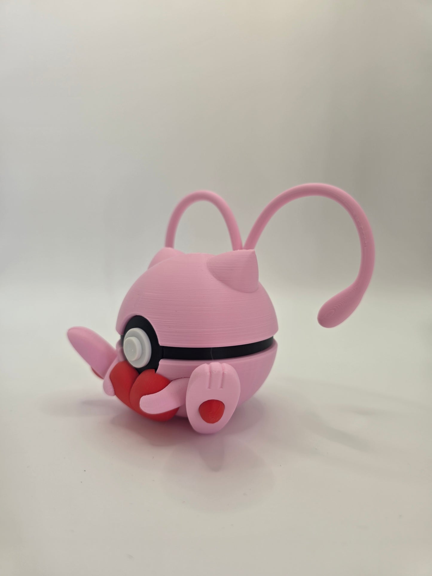 Character Design - 3D Printed Character Ball - Valentine Mew - Unique Display Collectible.