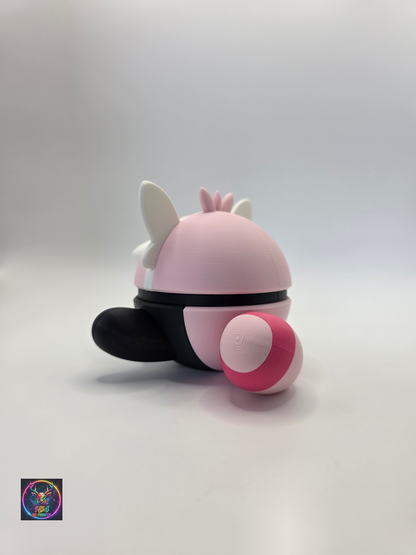 Character Design - 3D Printed Character Ball - Bewear - Unique Display Collectible.
