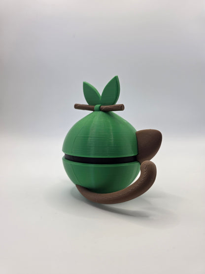 Character Design - 3D Printed Character Ball - Grookey - Unique Display Collectible.