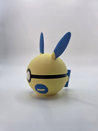 Character Design - 3D Printed Character Ball - Minun - Unique Display Collectible.