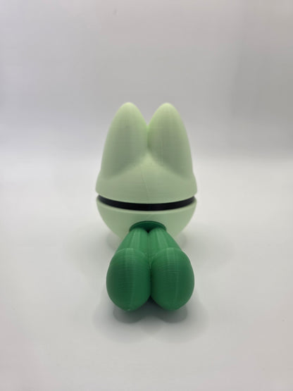 Character Design - 3D Printed Character Ball - Treecko - Unique Display Collectible.