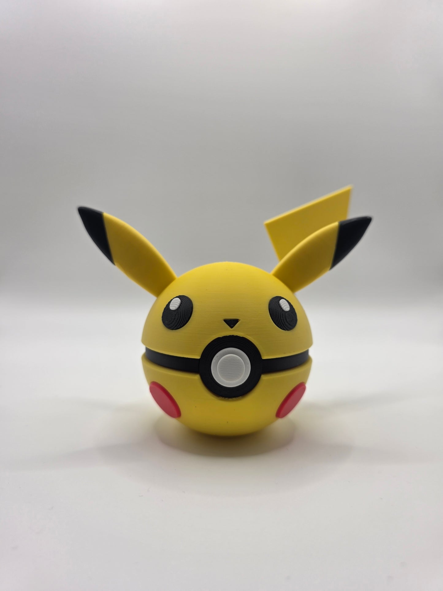 Character Design - 3D Printed Character Ball - Pikachu With Eyes - Unique Display Collectible.