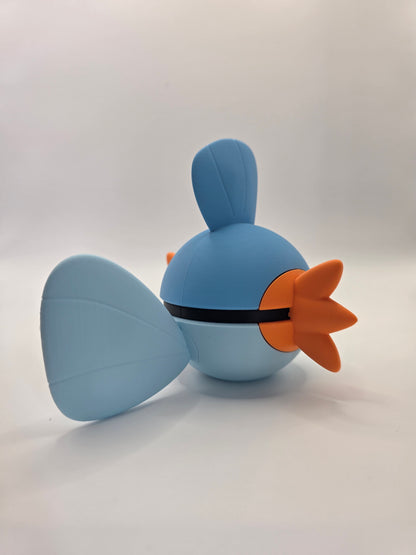 Character Design - 3D Printed Character Ball - Mudkip - Unique Display Collectible.
