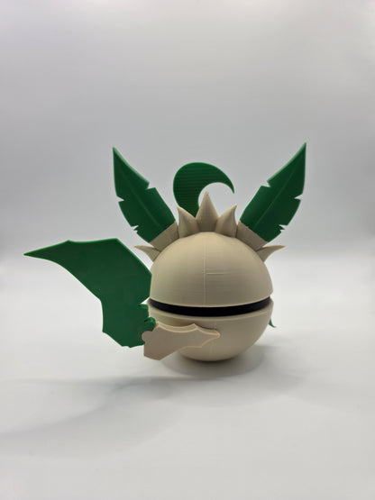 Character Design - 3D Printed Character Ball - Leafeon - Unique Display Collectible.