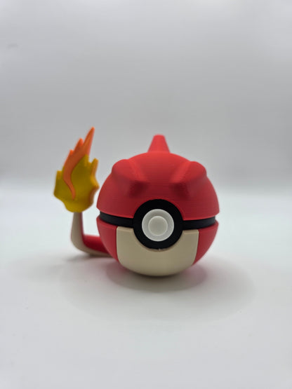 Character Design - 3D Printed Character Ball - Charmeleon - Unique Display Collectible.
