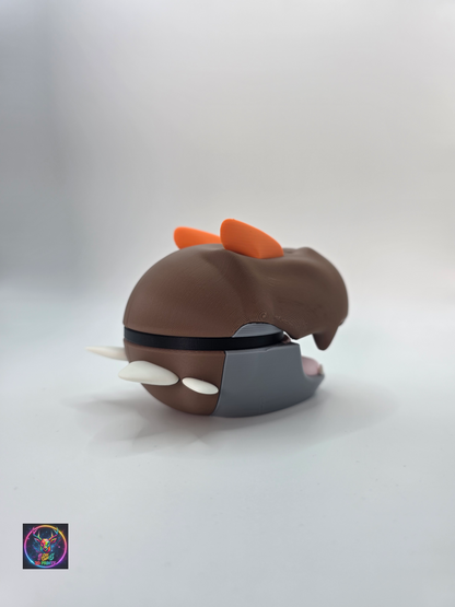 Character Design - 3D Printed Character Ball - Tyrunt  - Unique Display Collectible.