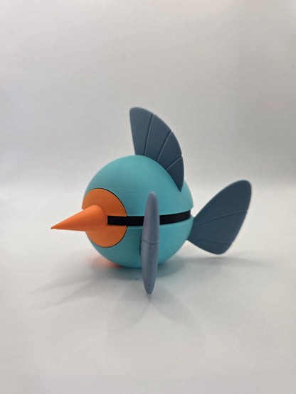 Character Design - 3D Printed Character Ball - Marshtomp - Unique Display Collectible.