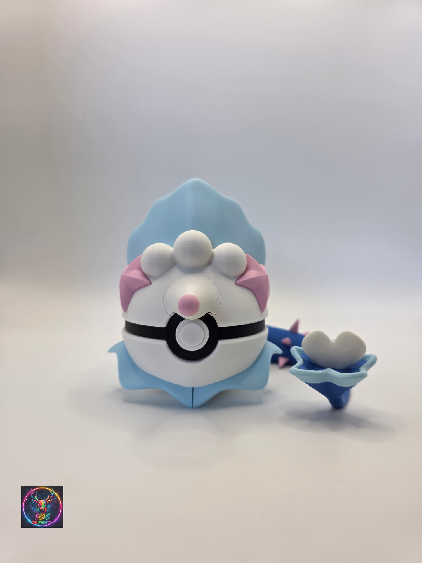 Character Design - 3D Printed Character Ball - Primarina - Unique Display Collectible.