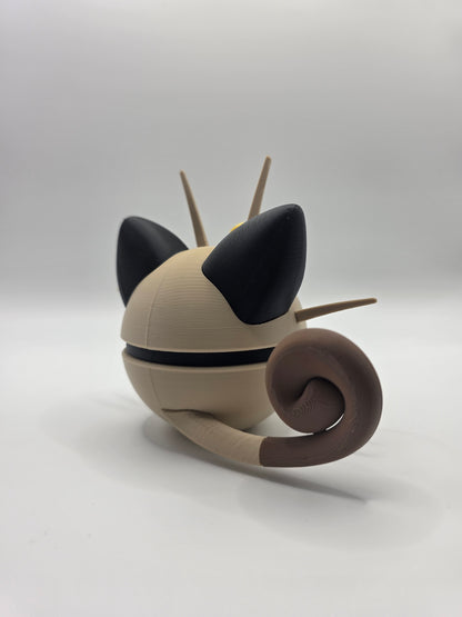 Character Design - 3D Printed Character Ball - Meowth - Unique Display Collectible.
