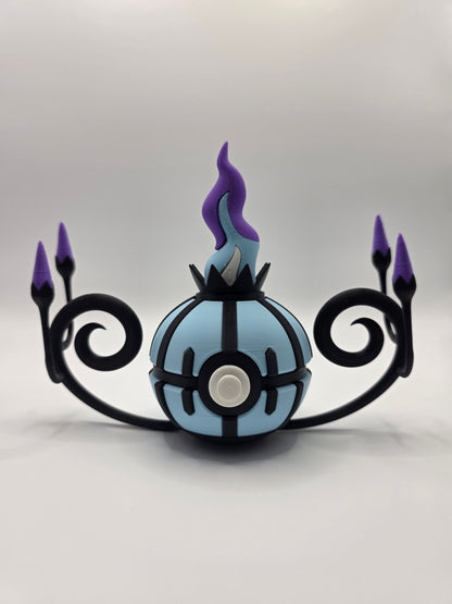 Character Design - 3D Printed Character Ball - Chandelure - Unique Display Collectible.
