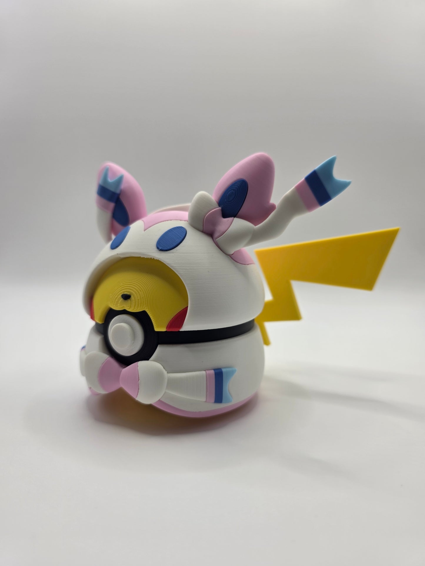 Character Design - 3D Printed Character Ball - Poncho Pikachu Collection - Unique Display Collectible.
