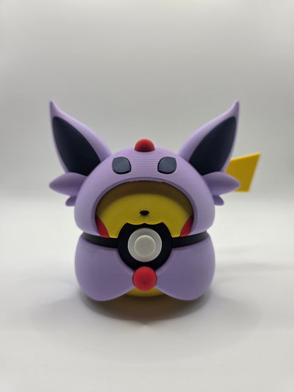 Character Design - 3D Printed Character Ball - Poncho Pikachu Collection - Unique Display Collectible.