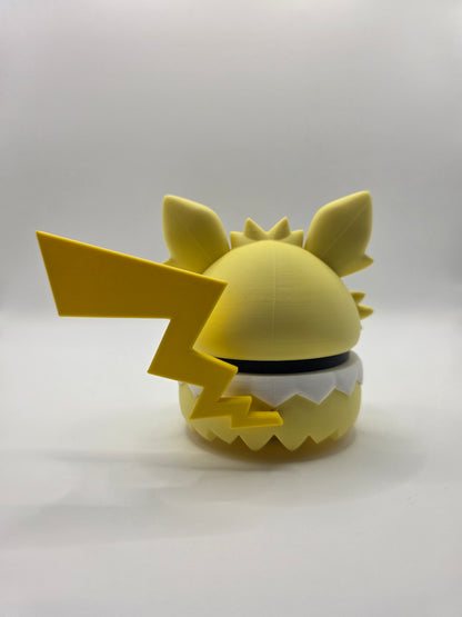 Character Design - 3D Printed Character Ball - Poncho Pikachu Collection - Unique Display Collectible.